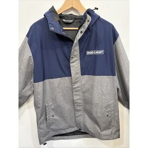 Boardroom Jacket. Made In Canada. Bud Light Logo. Gray And Navy Blue. Men's Sz L